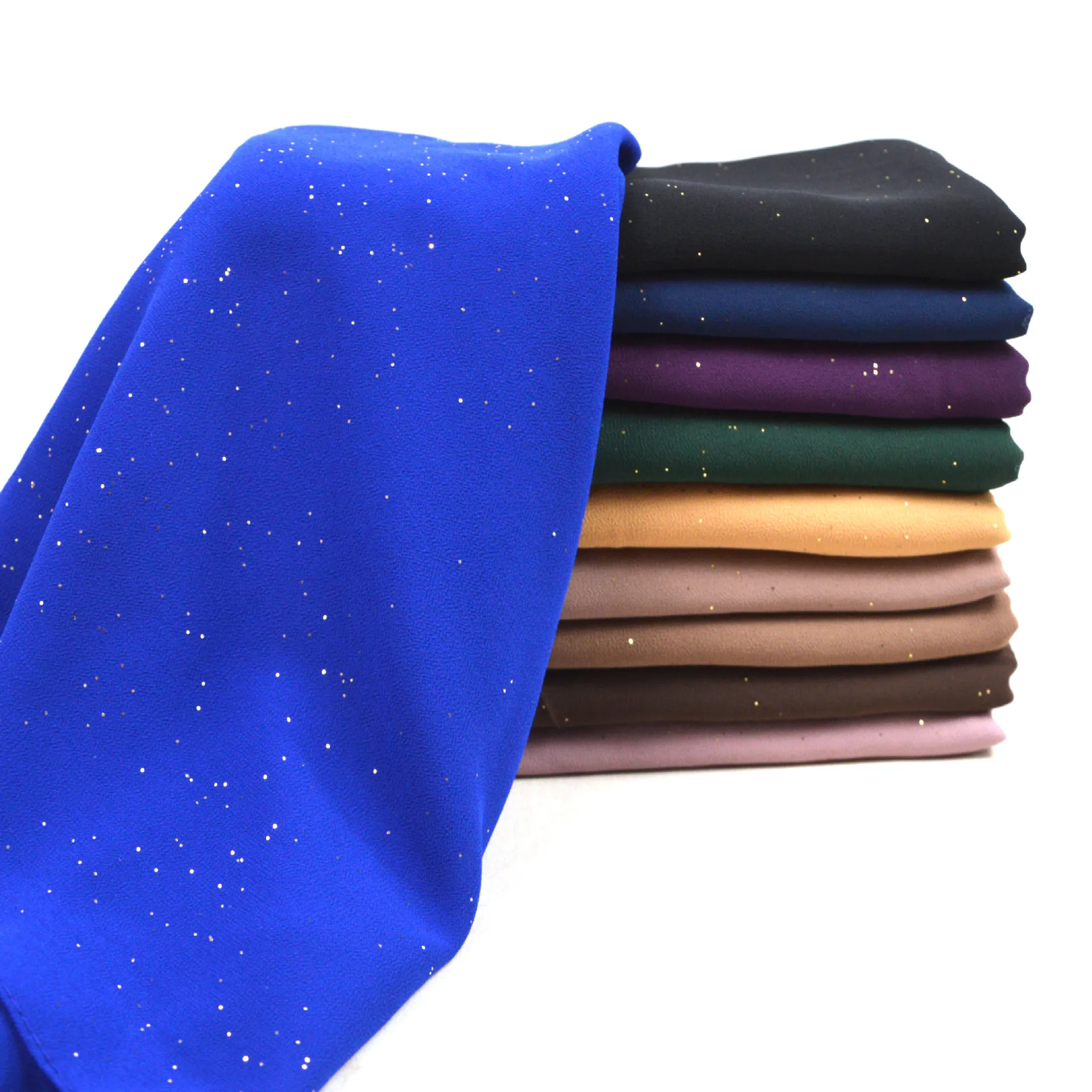 Sequins Bubble Chiffon Hijab Scarf Women Muslim Headscarf Plain Shimmer Turban Solid  Islamic Shawls and Wraps Pashmina Stoles