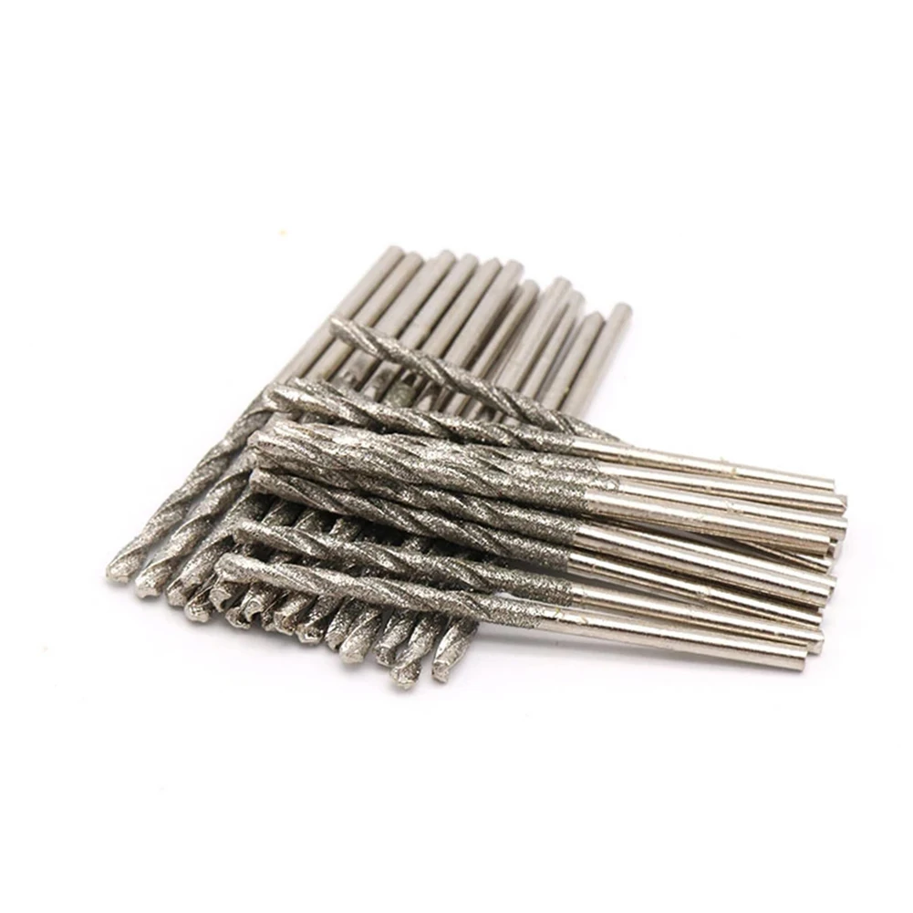 

10Pcs Diamond Coated Tipped Tip Twist Drill Bit Spiral Drill Bits Drilling Polishing For Glass Jewelry Stone Tile Fine Drilling