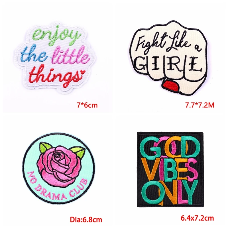 10 шт. оптовая продажа мультяшные/ленточные чашки вышитые нашивки с буквами