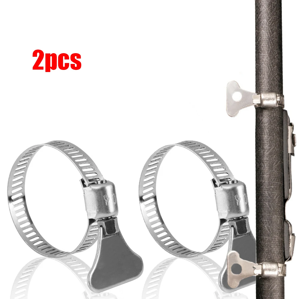 

2pcs Fishing Rods Handle Holder Reel Base Clamp 9-44mm Adjustable Stainless Steel Fishing Reel Clamp Fishing Tackle Pesca