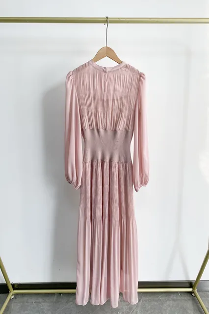 Kuzuwata Japanese Temperament Waist Wrapped Bubble Sleeve Vestidos De Mujer Pleated Chiffon O Neck Robe 2023 Spring Sweet Dress 5 Kuzuwata Japanese Temperament Waist Wrapped Bubble Sleeve Vestidos De Mujer Pleated Chiffon O Neck Robe 2023 Spring Sweet Dress 5