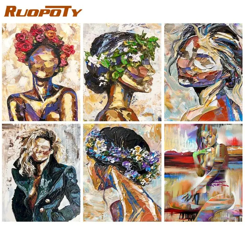 

RUOPOTY Picture By Number Portrait Kits Home Decoration Painting By Numbers Man Drawing On Canvas HandPainted DIY Gift