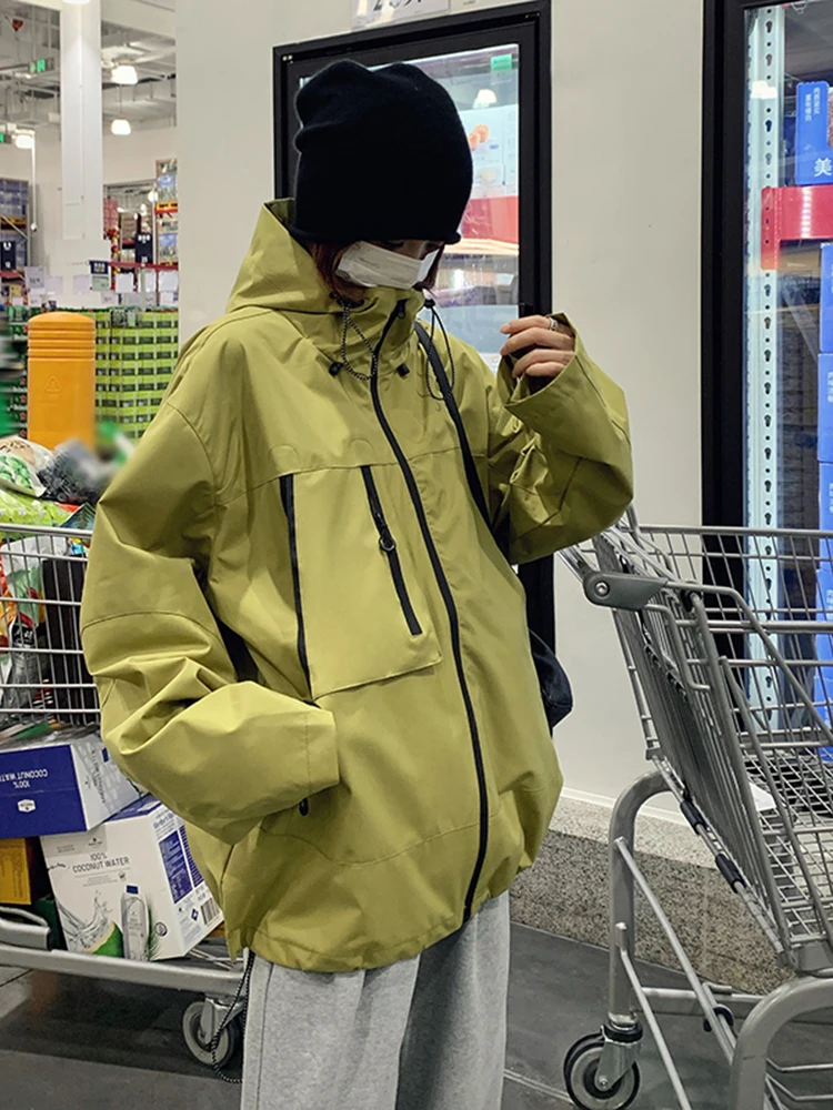 Зеленая куртка-карго с капюшоном верхняя одежда Женская весенне-осенняя