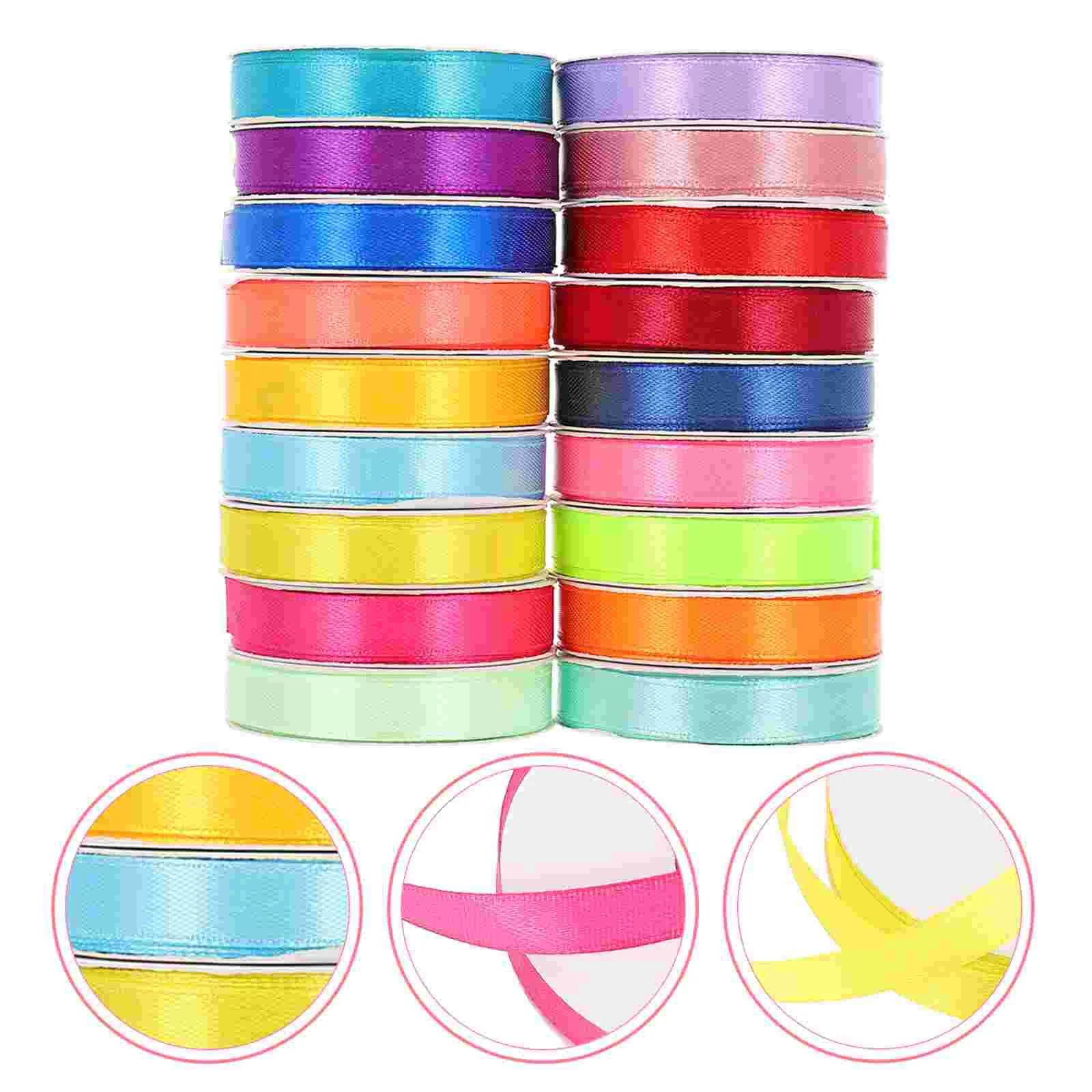 

18 Rolls Floral Decor Color Satin Ribbon Gift Box Ribbon Wedding Favors Gift Wrap Ribbons Ribbon Trim Wrap