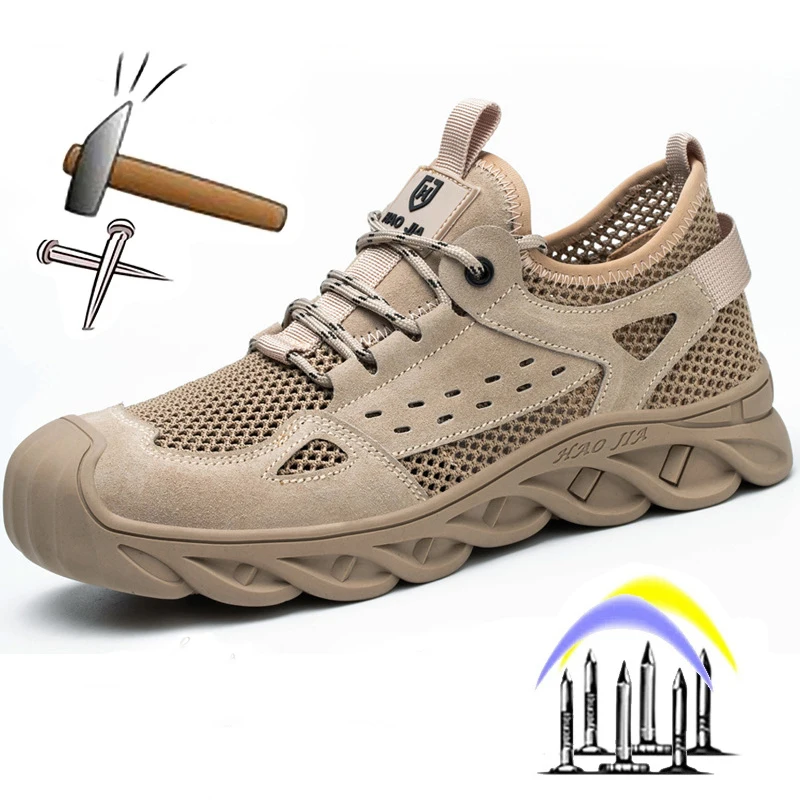 

Мужские ботинки со стальным носком, защищающие от ударов и ударов, 6 кВ, летние защитные рабочие ботинки, уличные кроссовки, новинка 2022