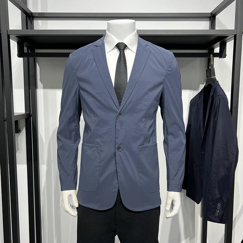 Тонкий однотонный маленький костюм мужской деловой повседневный верхняя одежда