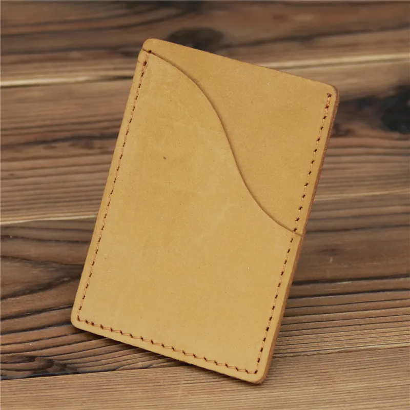 Retro Brown Coffee Color Simple Ultra-thin Explosion Model Men's Leather Truck Bag Crazy Horse Picaka Holder