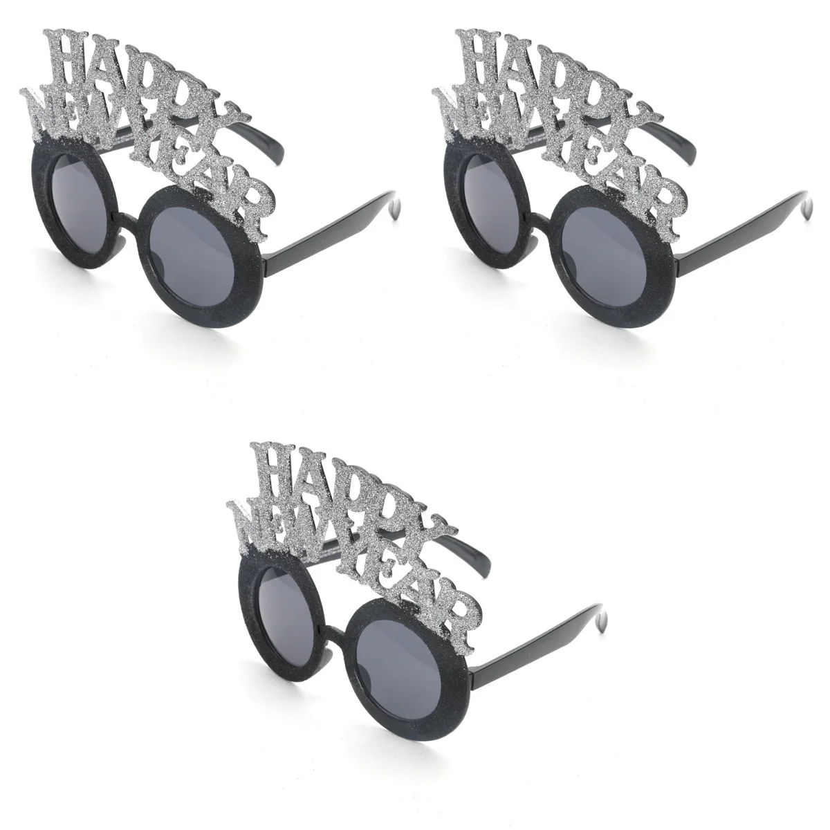 

3pcs Happy New Year Glasses Photo Booth Props Celebration Party Favor Accessories Festival Supplies Decoration