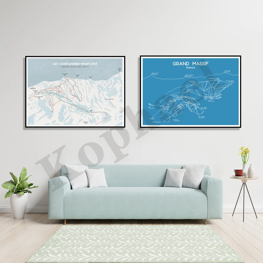 Франция. Вальманер. Альпы. Большой массив. Мерибель. Лыжная карта Морзена.