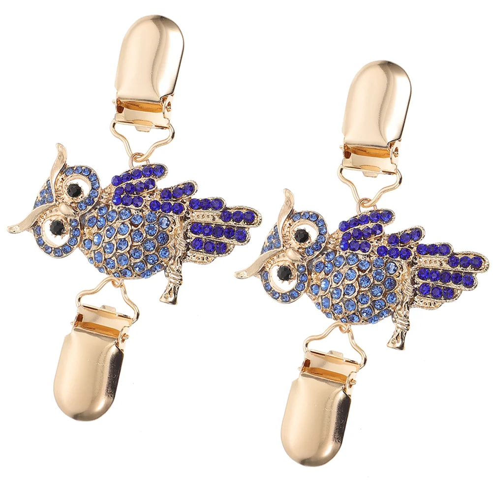 

2 шт. тканевый Декор для платья для девочек зажим для платья Совы кардигана зажимы для шаль воротника зажимы