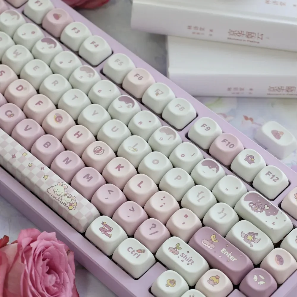 Детские колпачки для клавиш MOA PBT с двумя 136 клавишами аксессуаров механической