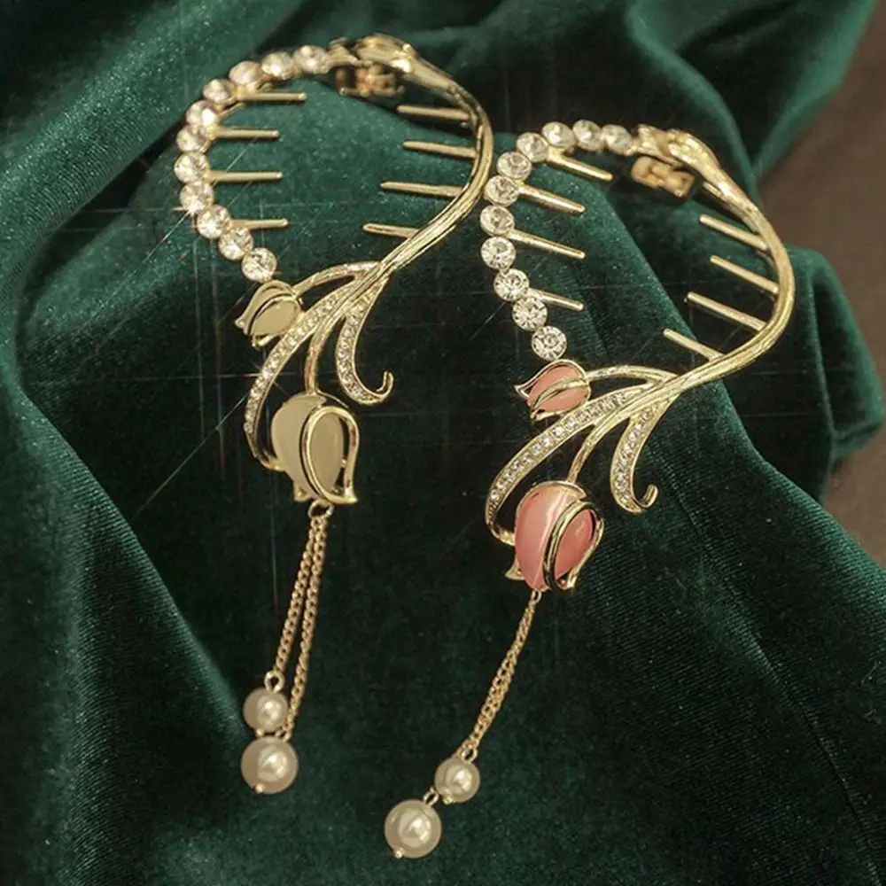 

Pearl Tassel Tulip Ponytail Holder Shark Clip Korean Style Hair Clip Girl Hair Claw Hair Grip Clip Women Ponytail Buckle