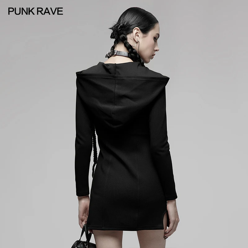 Женское Повседневное трикотажное платье в стиле Панк RAVE повседневное черное