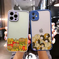 cartoon anime food phone case matte translucent for iphone apple 12pro 13 11 pro max mini xs x xr 7 8 6 6s plus se 2020 cover