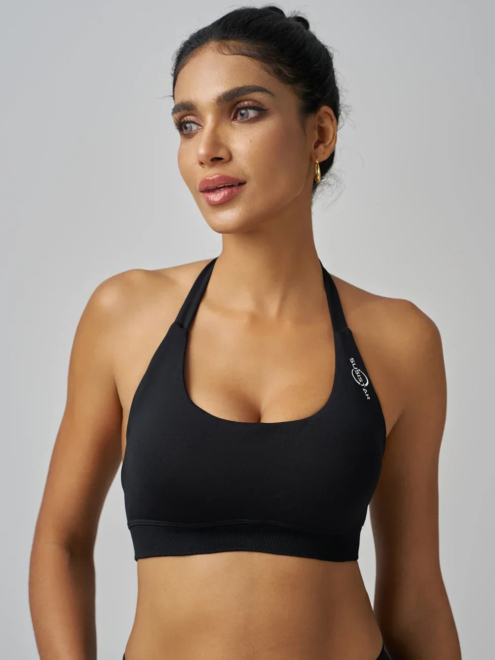 SUSISTAR Женский топ для йоги Бесшовный вязаный спортивный бюстгальтер средней