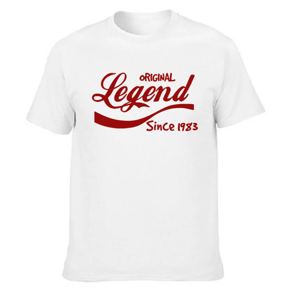 

Fashion Legend Since 1983 T-Shirt Funny Birthday Gift Top Dad Husband Brother Cotton Tshirt Men Clothing Short Sleeve Tops Tees