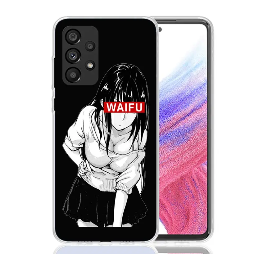 Sugoi Senpai Japanese Anime Waifu Phone Case For Samsung Galaxy A15 A55 A25 A35 A14 A54 A24 A34 A13 A53 A23 A33 A12 A52 A22 A32