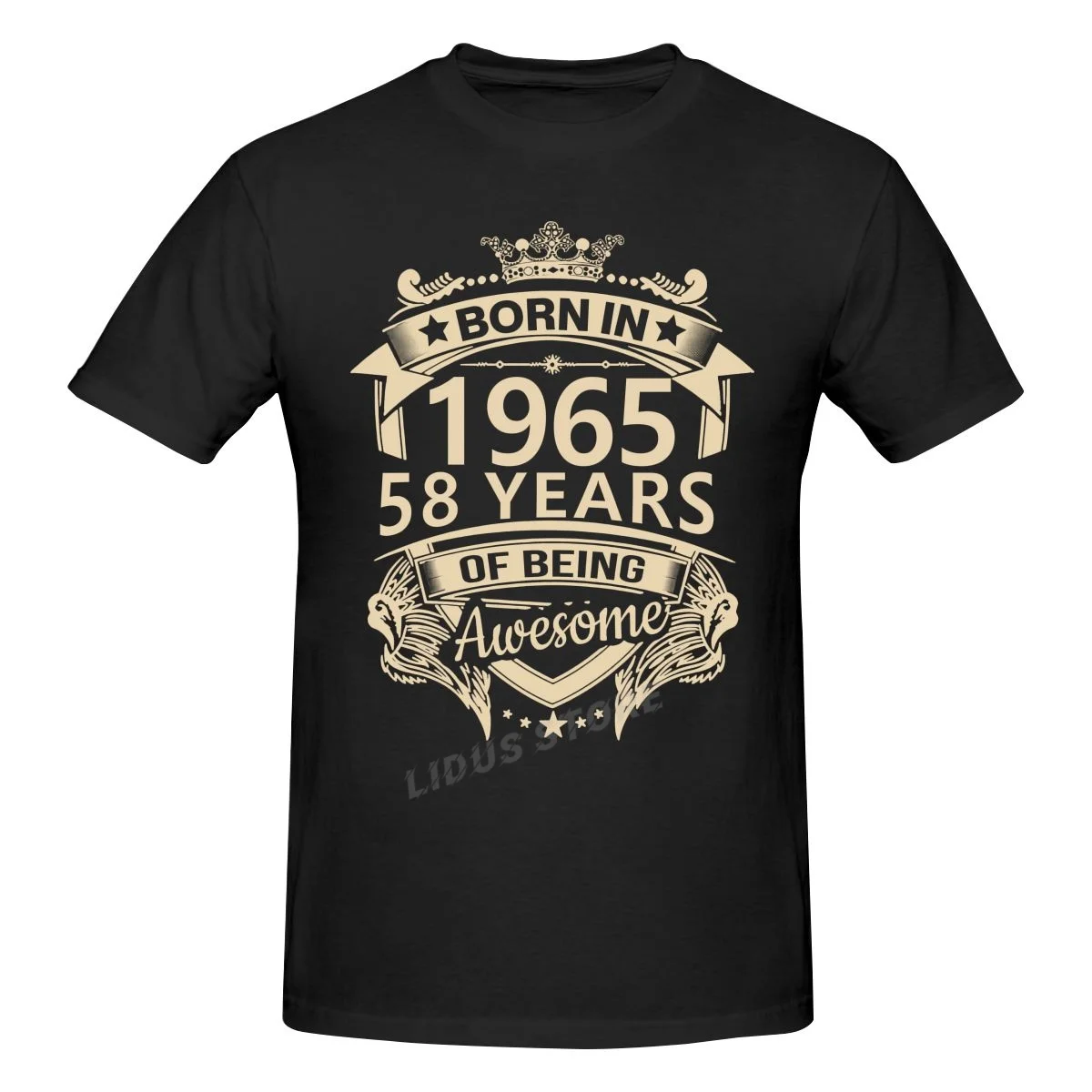 

Born In 1965 58 Years Of Being Awesome 58th Birthday Gift T shirt Harajuku Short Sleeve T-shirt 100% Cotton Graphics Tshirt Tops