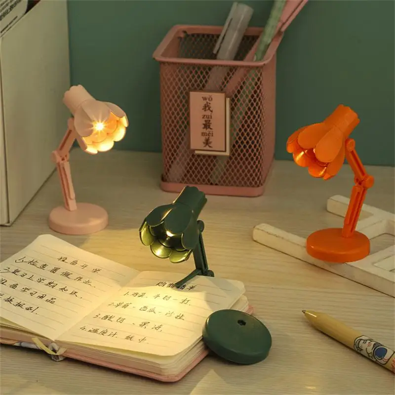 

Table Reading Lamp 2023 New Foldable Book Lighting Mini Night Lamp Bedroom Decor Cute Creative Flower Light Warm Light