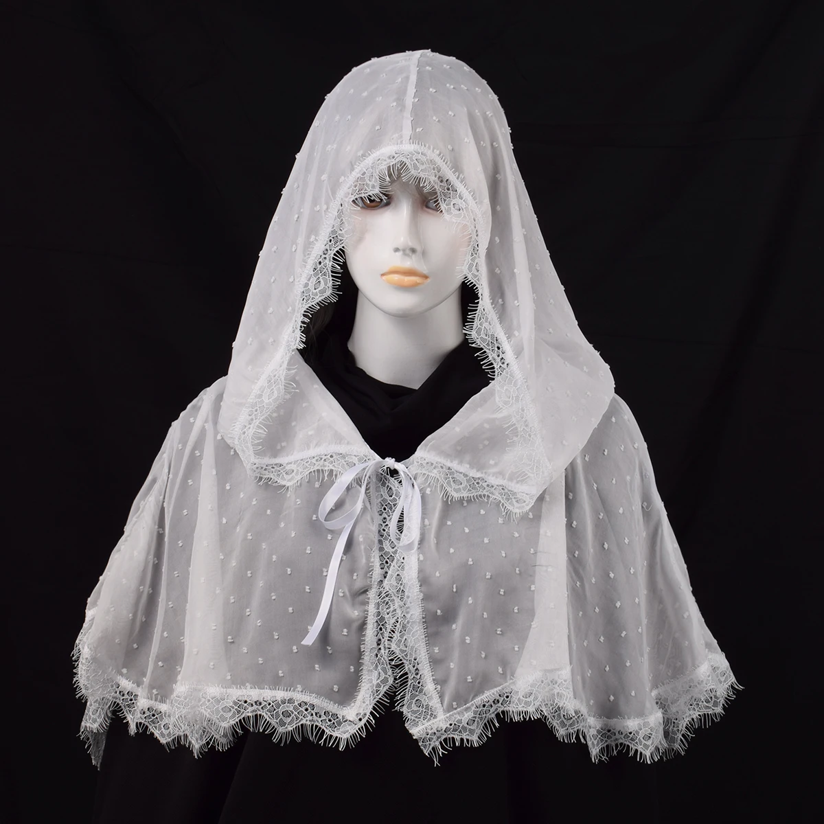 Lolita Girls Mini Cape for JSK Dress Black White Short Chiffon Capes