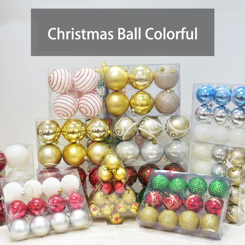

Christmas Ball Decoration Colourful 4cm 6cm 8cm Christmas Tree Hanging Xmas Ornaments for Home Party Scene Layout