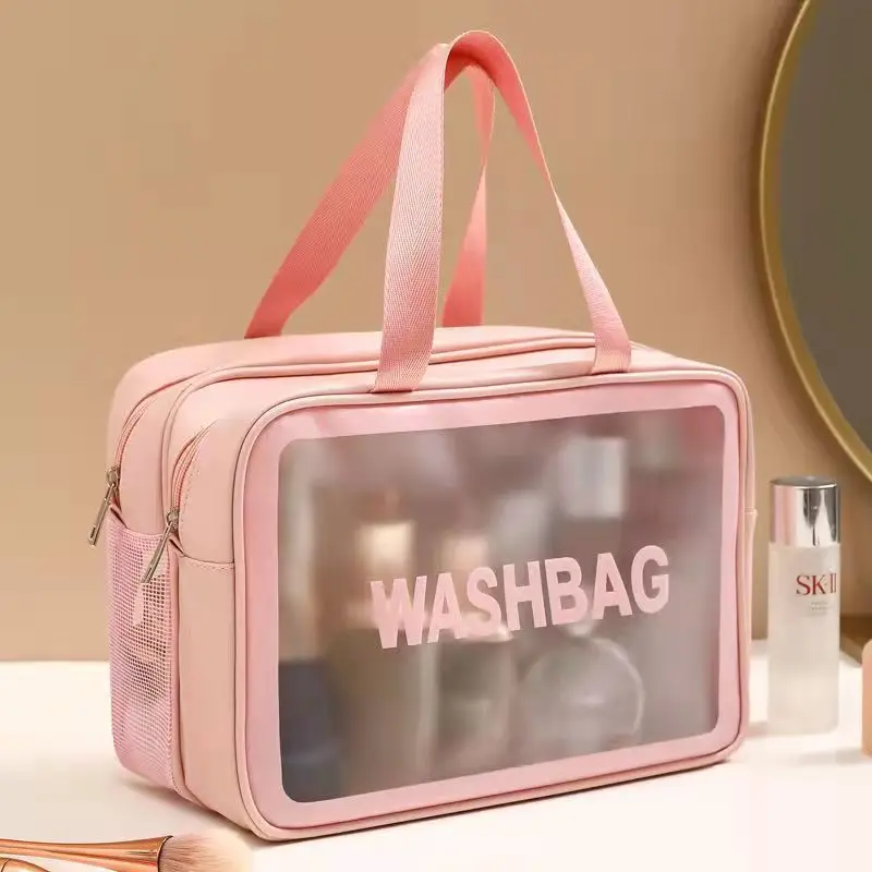 

PU double-layer large capacity dry and wet separation makeup bag thickened waterproof swimming fitness travel storage bag