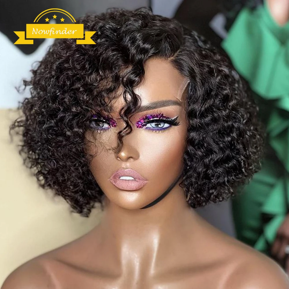 

Парики из натуральных человеческих волос с кудрявыми кружевами, 13x4 4x4