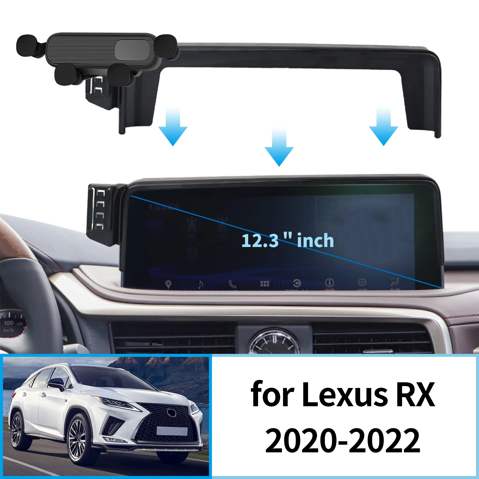 Автомобильный держатель мобильного телефона для Lexus RX 2020 2021 2022 (12 3 дюйма/8 дюйма)
