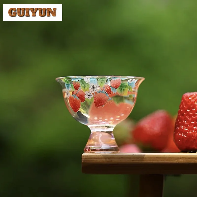 2 шт./набор маленькая термостойкая стеклянная чашка с клубничкой 45 мл