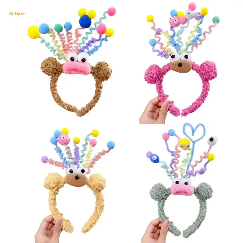 

Повязка на голову в форме монстров с прыгающей антенной для женского макияжа