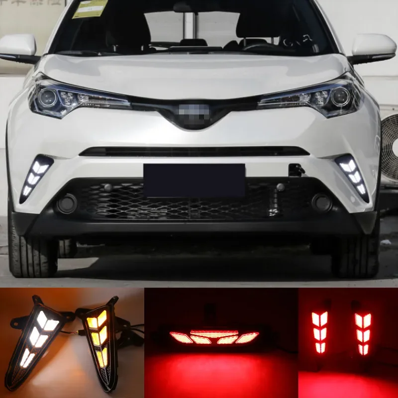 LED DRL do Toyoty C-HR CHR 2016 2017 2018 2019 światło jazdy dziennej tylny zderzak przeciwmgielne hamowania ostrzegawcze