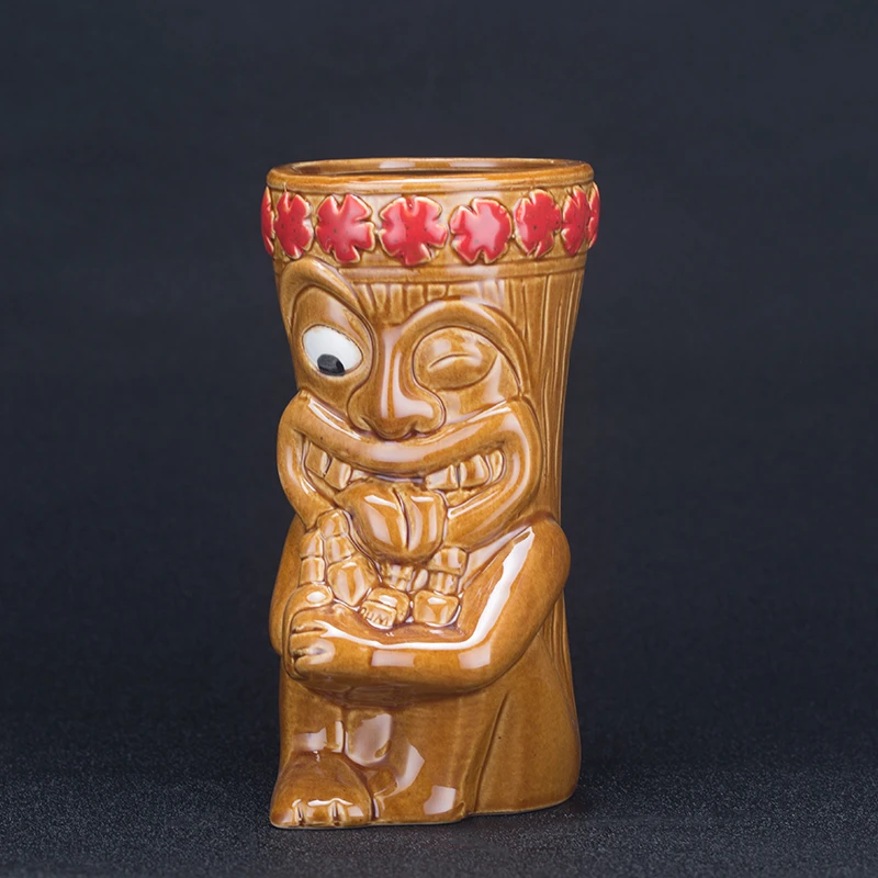 

600ml Hawaii Tiki Mugs Cocktail Cup Beer Beverage Mug Wine Mug Ceramic Easter Islander Tiki Mug Bar Tools Barware