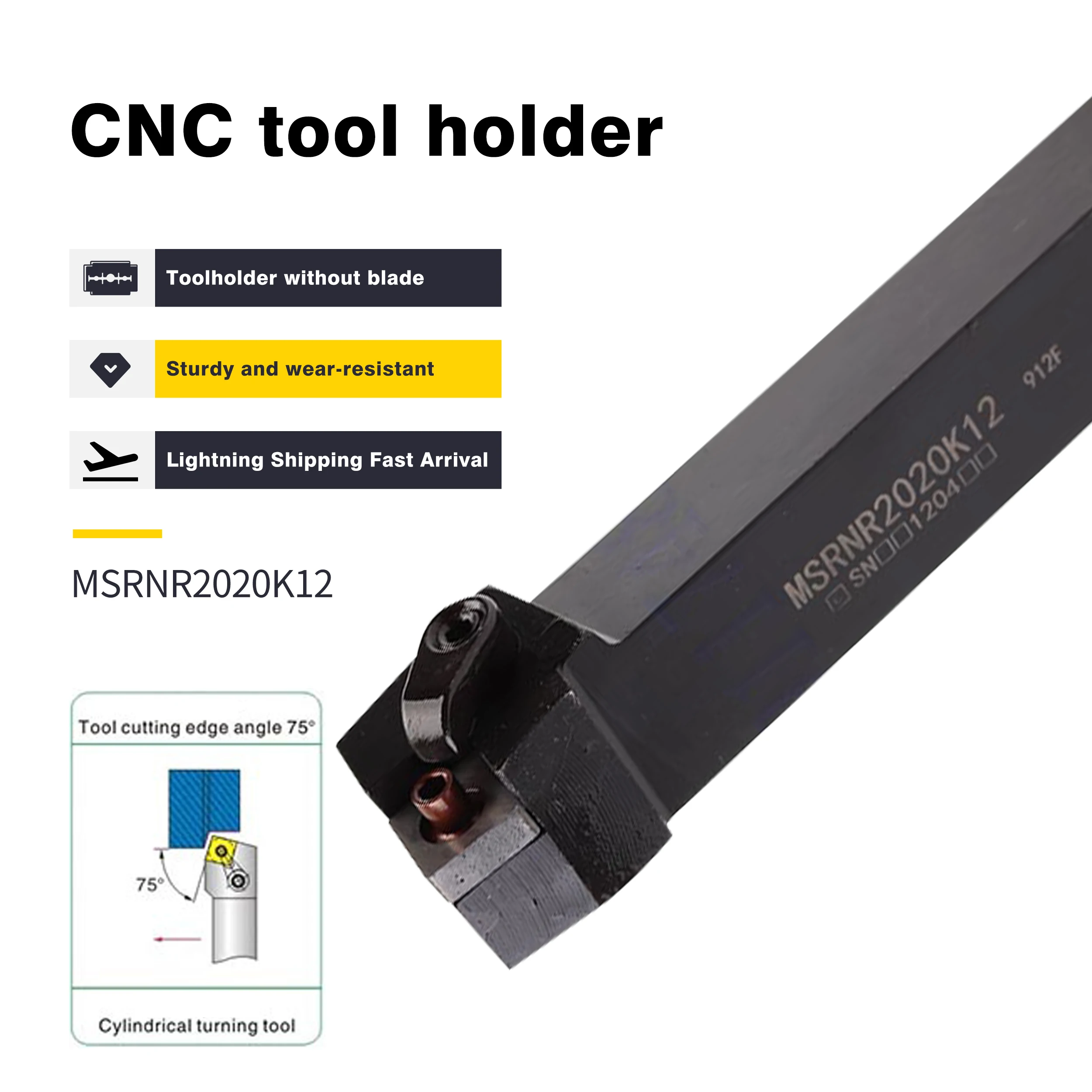 

1pc MSRNL1616H12 MSRNR2020K12 CNC Lathe Cutting Tool MSRNR2525M12 MSRNL2525M12 External Turning Tools Holder For SNMG1204 Insert