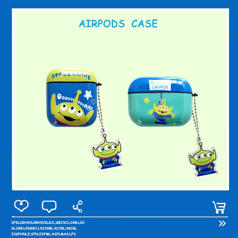 

Disney Toy Story Alien Earphones Case for Apple AirPods Air Pods 1/2 Pro Cute Cartoon Soft Silicone Protective Cover Box