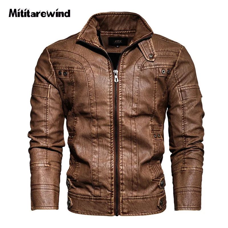 

Moto&biker Leather Jacket Men Retro Autumn Winter Fleece Warm Leather Coat Male Large Size M-5XL Slim Fit Punk Jacket Outerwear