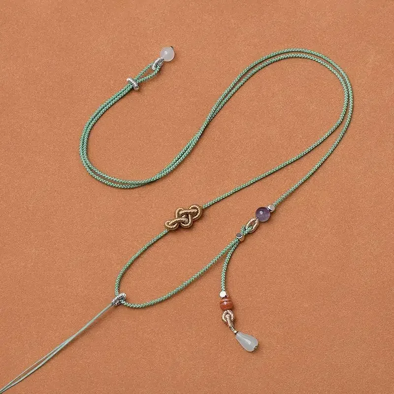 Тканый высококачественный кулон ручной работы нефритовое тонкое ожерелье