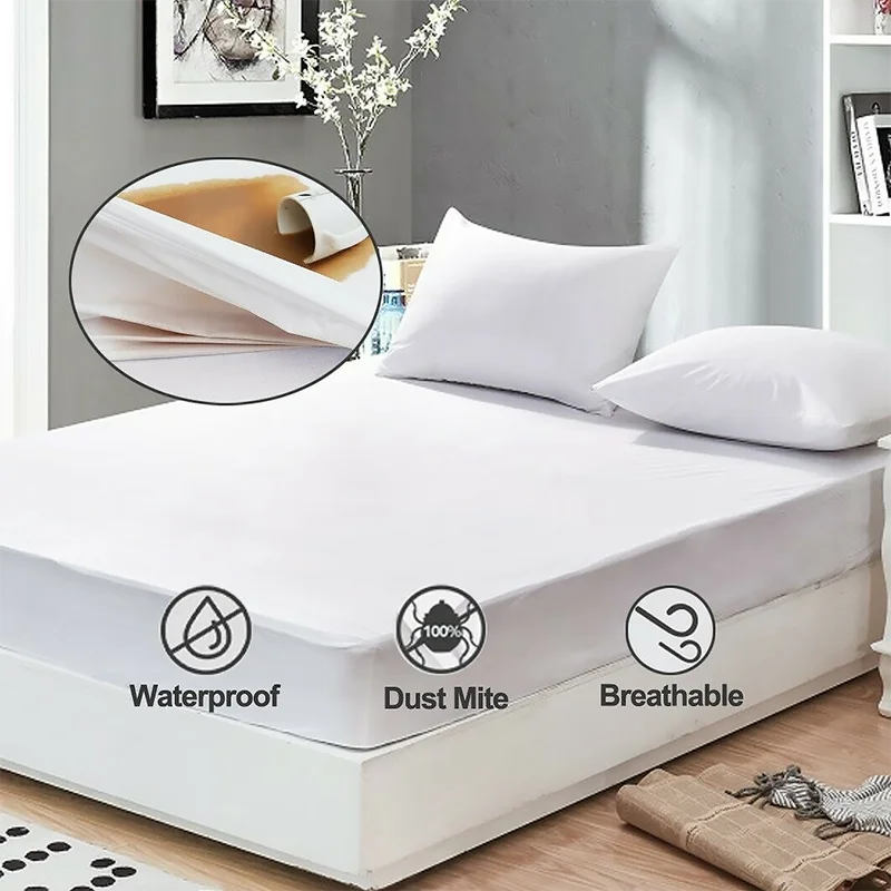 Водонепроницаемый чехол на матрас протектор для матраса из дышащей эластичной