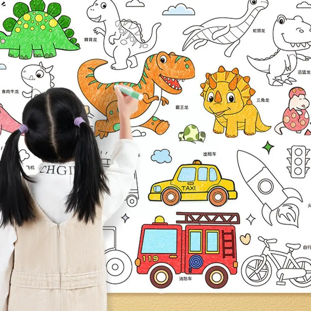 

Coloring Paper Roll For Kid Mess Free Sticky Drawing Paper Roll For Toddler Wall Coloring Activity Stickers Set For Gift To G3h7