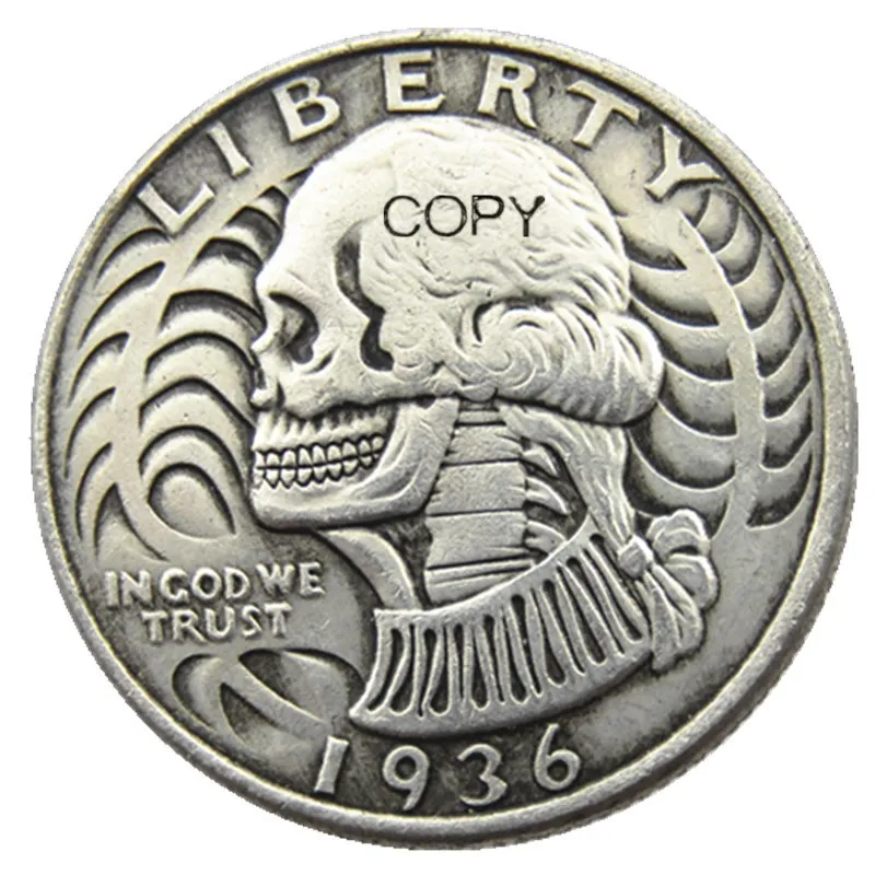 Хобо креативный 1936(W03) 1936S(W04) 1936D(W05) фотокопия драгоценных камней Череп Зомби Скелет ручная резьба копия монет