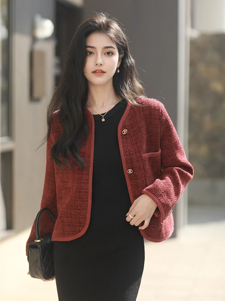Осенне-зимний изящный шерстяной кардиган Верхняя одежда Французский слей High Sense