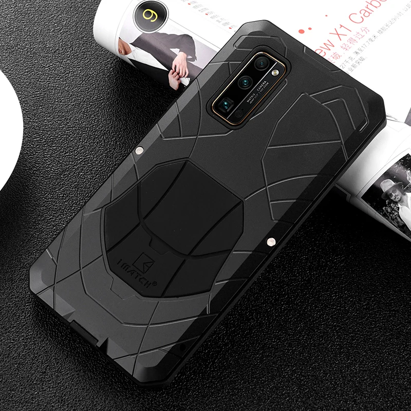 Imatch Aluminum Metal Silicone Shockproof Case For Huawei Mate 40 30 20 Pro Plus Dirt Shock Proof Cover For Honor 30 20 8x Pro