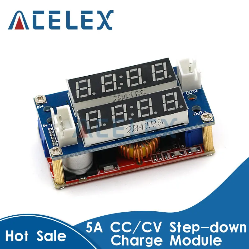 

Понижающий зарядный Модуль 5A с регулируемой мощностью CC/CV, светодиодный драйвер, вольтметр, амперметр, постоянный ток, постоянное напряжение