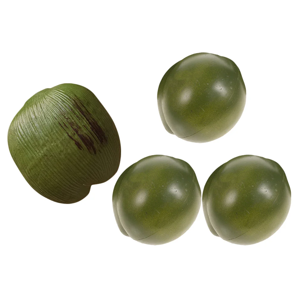 

4Pcs Artificial Coconuts Simulation Coconuts Fake Fruits Model for Tropical Parties Display