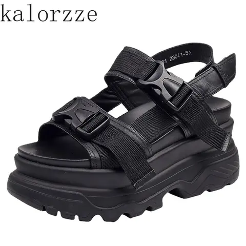 Buckle print canvas shoes women sandals - купить недорого | AliExpress
