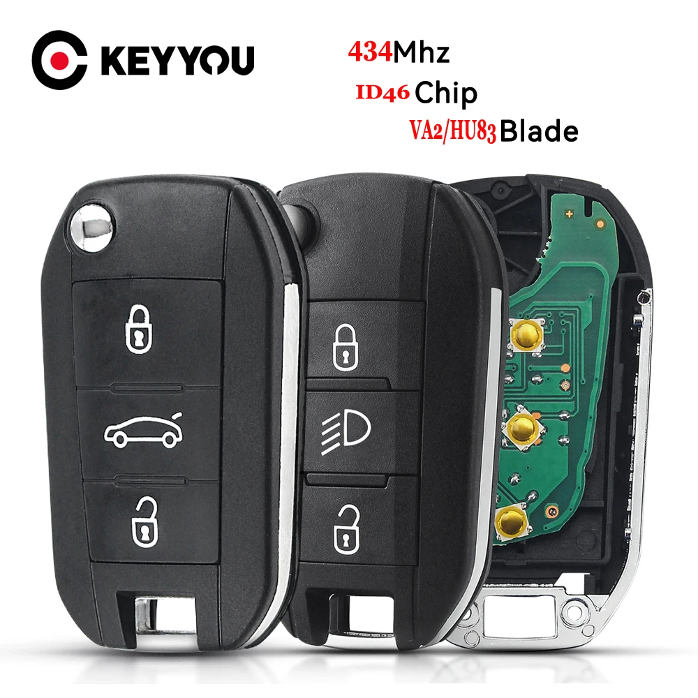 KEYYOU 434MHz FSK HELLA ID46-pcf7941 Автомобильный Дистанционный ключ для Peugeot 208 2008 301 308 5008 Hella VA2 Blade HU83 Blade KEYYOU 434MHz FSK HELLA ID46-pcf7941 Автомобильный Дистанционный ключ для Peugeot 208 2008 301 308 5008 Hella VA2 Blade HU83 Blade
