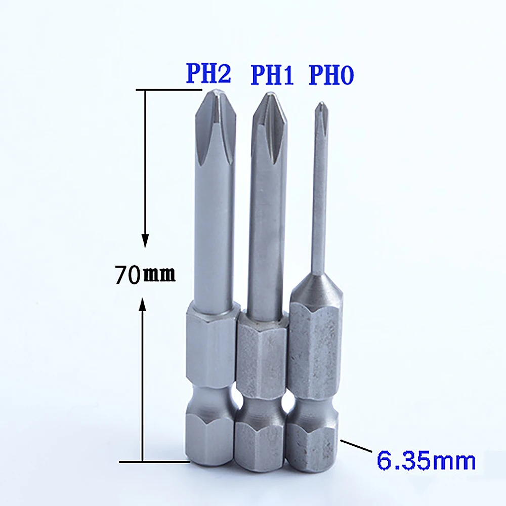 

1 шт., длина отвертки 75 мм, 100 мм, электрическая отвертка Phillips S2, легированная сталь, круглый хвостовик, биты Phillip PH0 PH1 PH2