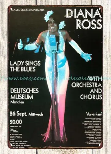 Художественные принты 1973 Diana Ross Lady поет Блюз немецкий металлический жестяной