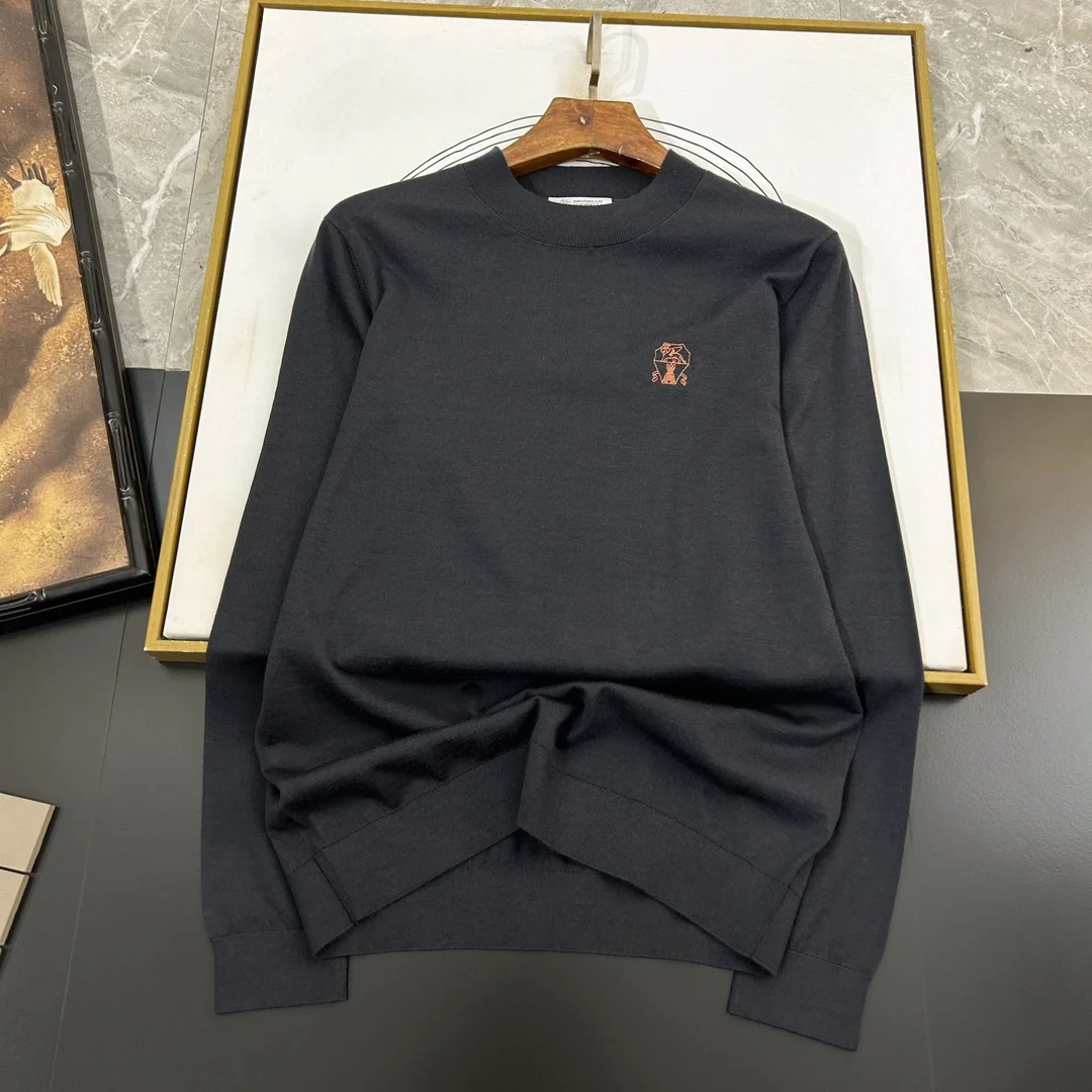 2025 DIKUAОсенне-зимний мужской шерстяной свитер с круглым вырезом и повседневной