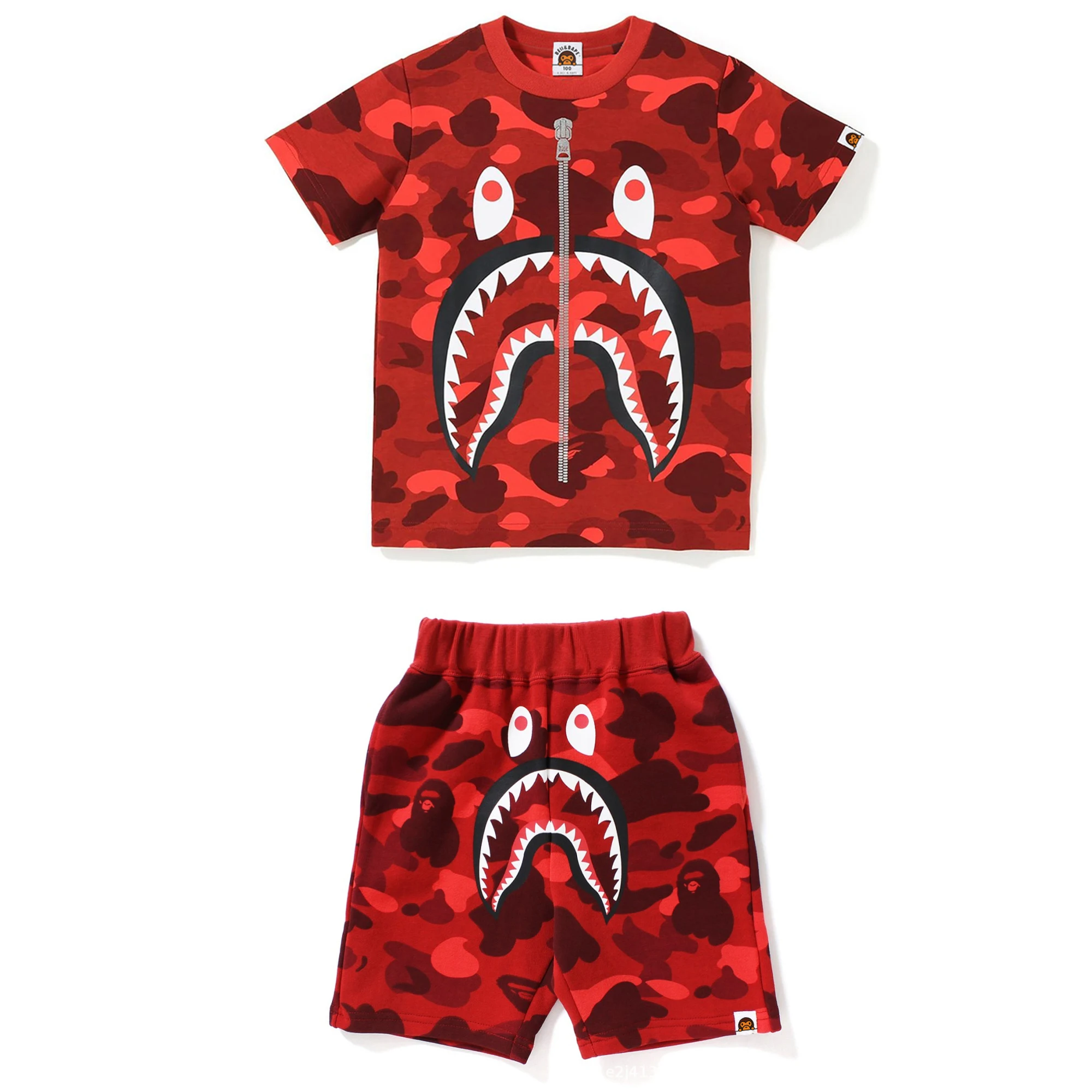 

Printed Casual Wear Summer Shark Boys Girls Short Sleeve T Shirt and Pant Set Kids Camo Beach Shorts Teen Top 2 Piece 3D Child