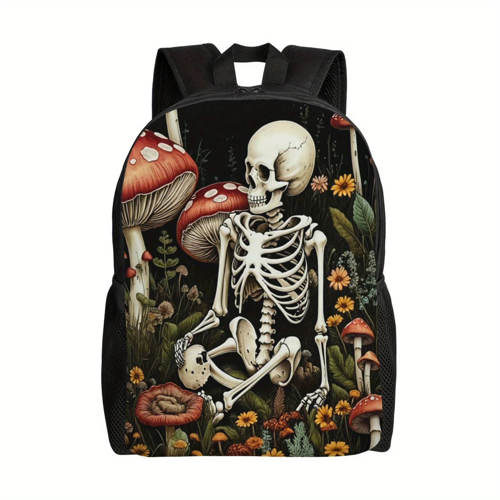 karbowana czaszka z nadrukiem w stylu ulicznym fajny plecak dla męskiej torby na co dzień